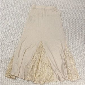 Lace bottom maxi skirt